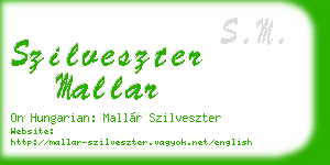 szilveszter mallar business card